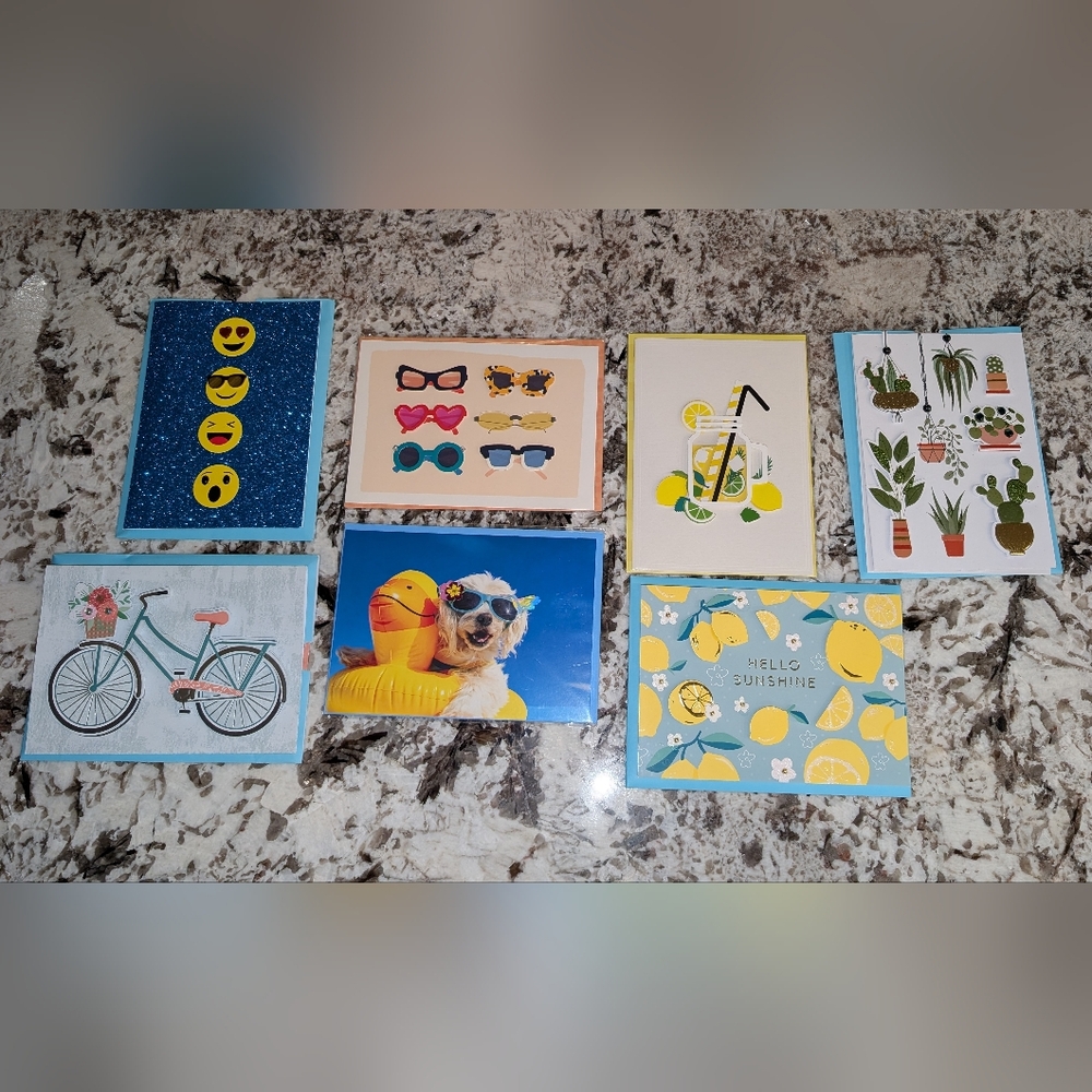 NWT Bundle Of 7 Summer Inspired Blank Greeting Cards